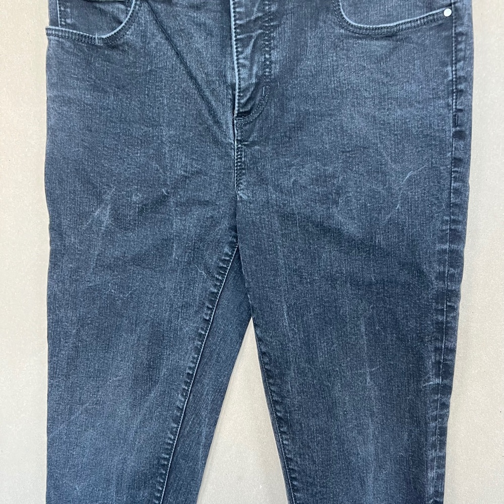 Ann Taylor The Skinny Black Stretch Denim Black Acid Wash Jeans Size 8 - Picture 3 of 12